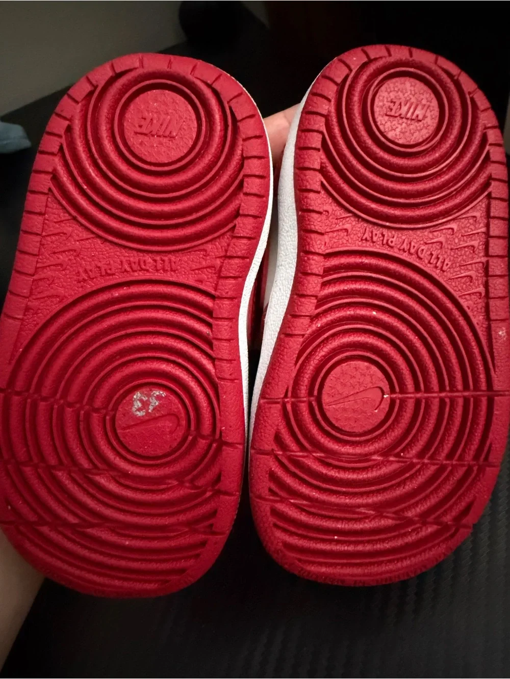 Nike Kids White and Red High-Top Sneakers